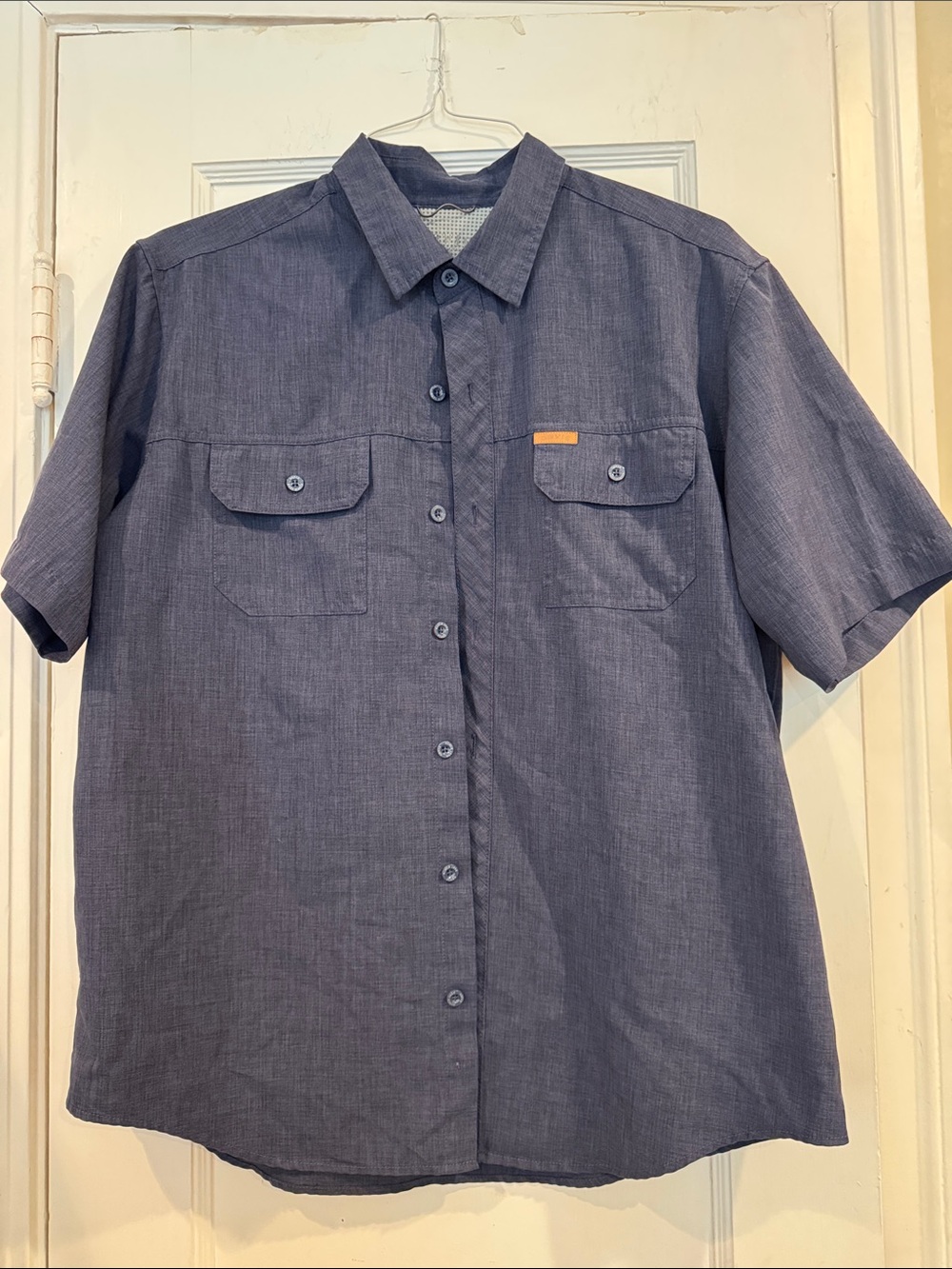 Orvis Men's Short-Sleeve Button-Down Shirt - Heathered Navy